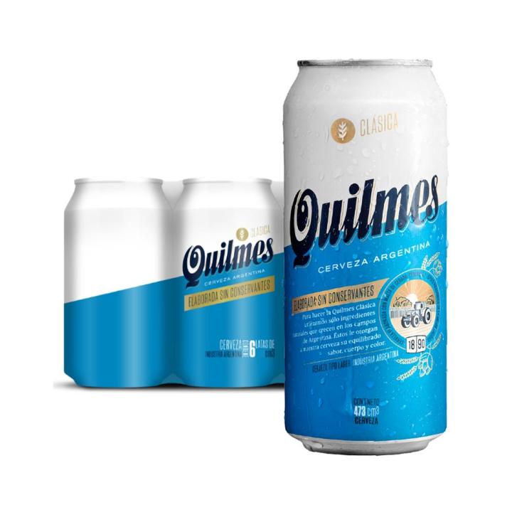 Cerveza QUILMES Cristal Pack Latas 473 Cc 6 Unidades