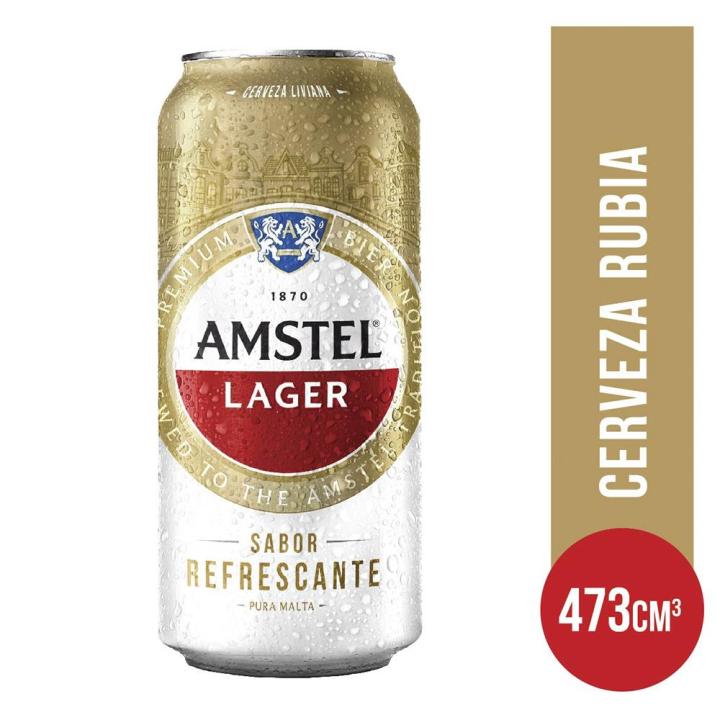 Cerveza Lager Amstel Lata 473 CC