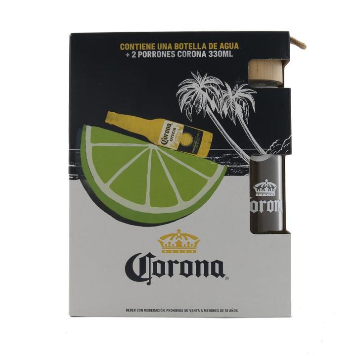 Cerveza Pack Bot + 2 Porrones Corona Pak 1660 Ml